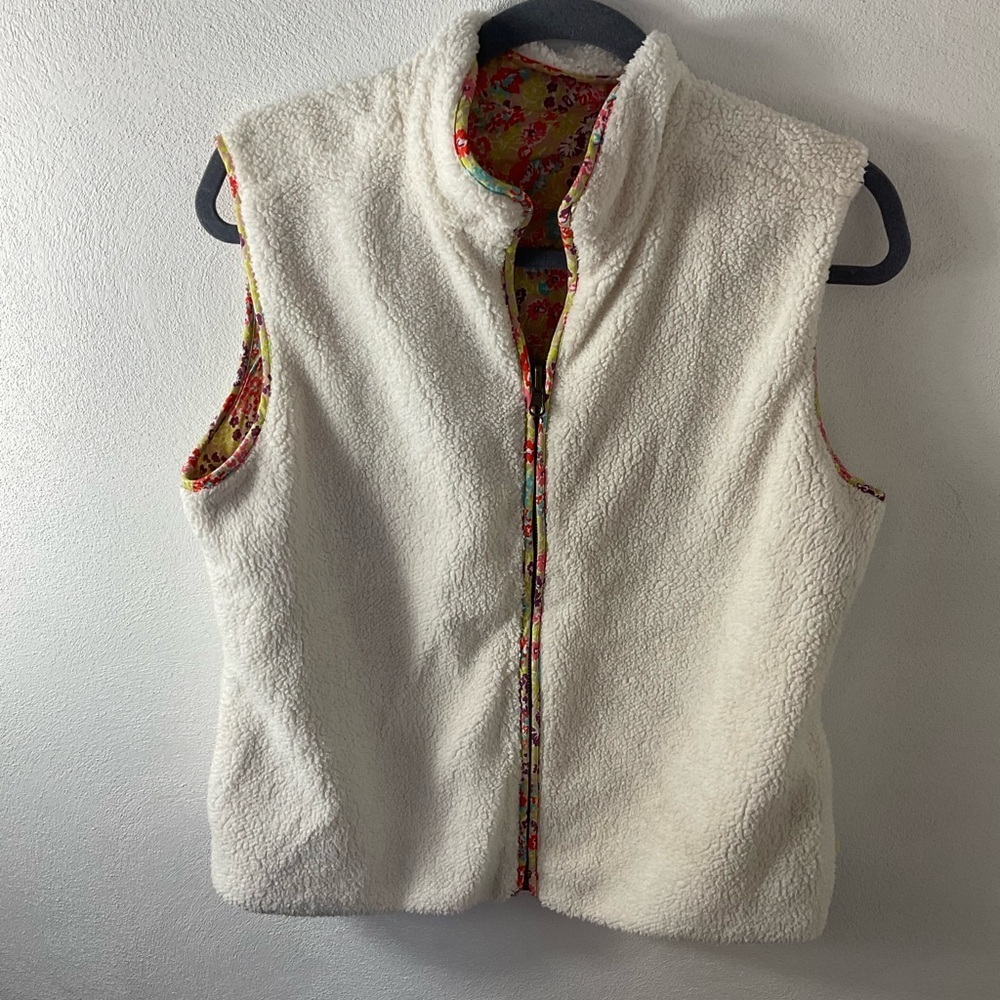 Matilda Jane Reversible Sherpa Floral‎ Vest Sz M